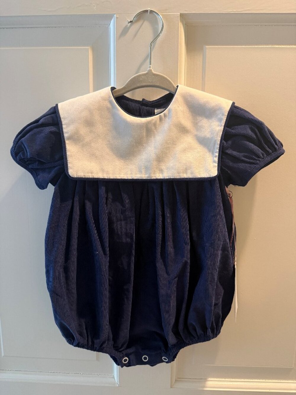 NWT Cecil & Lou Navy Corduroy Square Collar Bubble